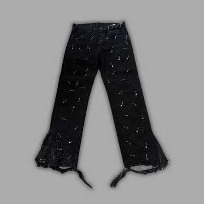 "Thrashed" Custom Flare Denim